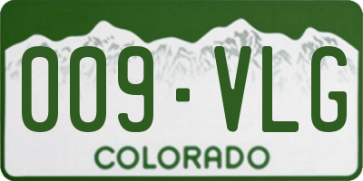 CO license plate 009VLG