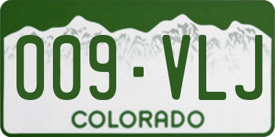 CO license plate 009VLJ