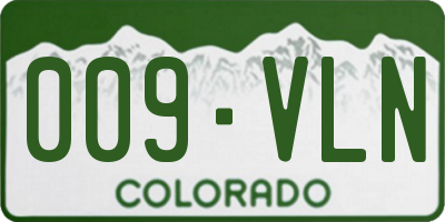CO license plate 009VLN