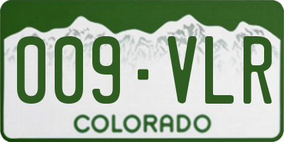 CO license plate 009VLR