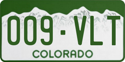 CO license plate 009VLT