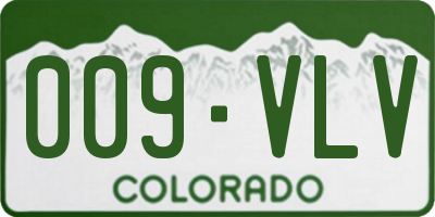 CO license plate 009VLV