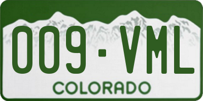 CO license plate 009VML