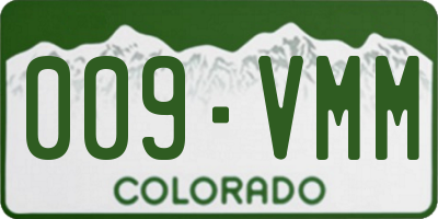 CO license plate 009VMM
