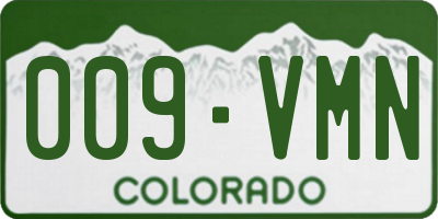 CO license plate 009VMN