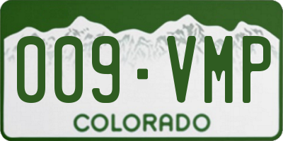 CO license plate 009VMP