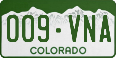 CO license plate 009VNA