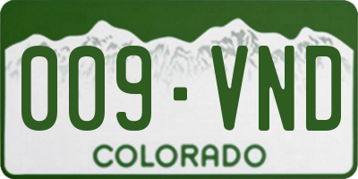 CO license plate 009VND