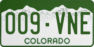 CO license plate 009VNE