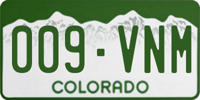 CO license plate 009VNM