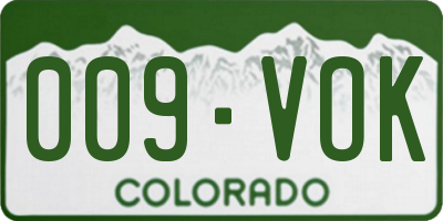 CO license plate 009VOK