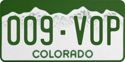 CO license plate 009VOP