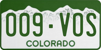 CO license plate 009VOS