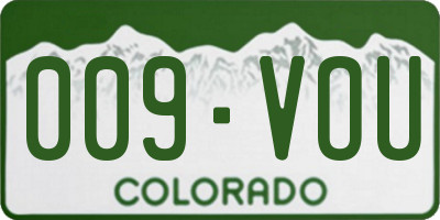 CO license plate 009VOU