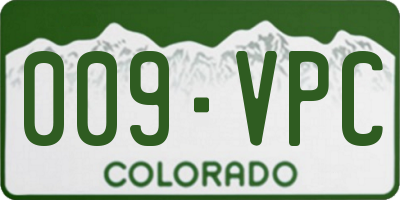 CO license plate 009VPC