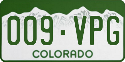CO license plate 009VPG
