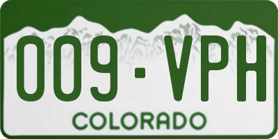 CO license plate 009VPH