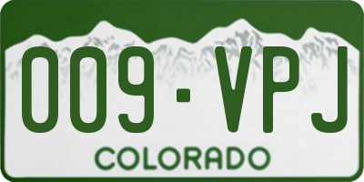 CO license plate 009VPJ