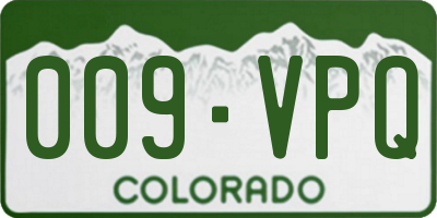 CO license plate 009VPQ