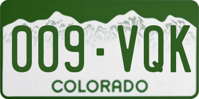 CO license plate 009VQK