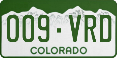 CO license plate 009VRD