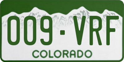 CO license plate 009VRF