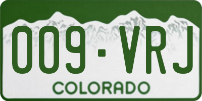 CO license plate 009VRJ