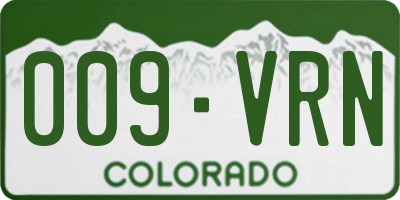 CO license plate 009VRN