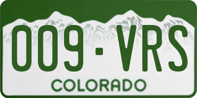 CO license plate 009VRS