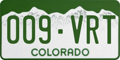 CO license plate 009VRT