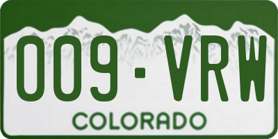 CO license plate 009VRW