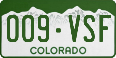 CO license plate 009VSF