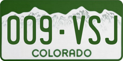 CO license plate 009VSJ