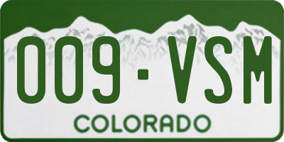 CO license plate 009VSM
