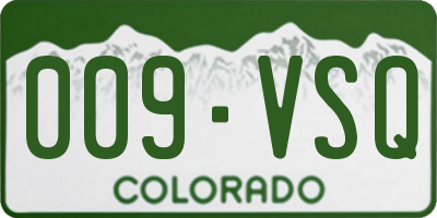 CO license plate 009VSQ