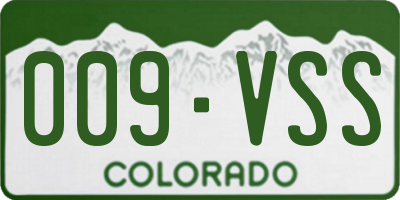 CO license plate 009VSS