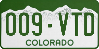 CO license plate 009VTD