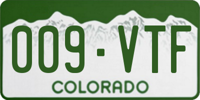 CO license plate 009VTF