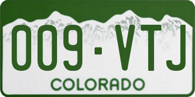 CO license plate 009VTJ