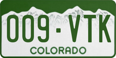 CO license plate 009VTK
