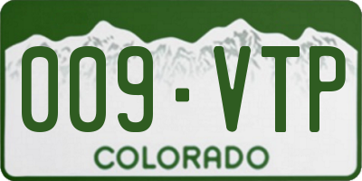 CO license plate 009VTP