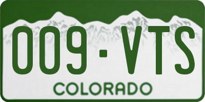 CO license plate 009VTS