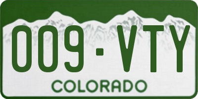 CO license plate 009VTY