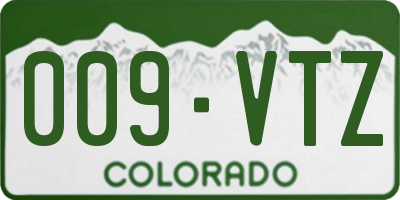 CO license plate 009VTZ