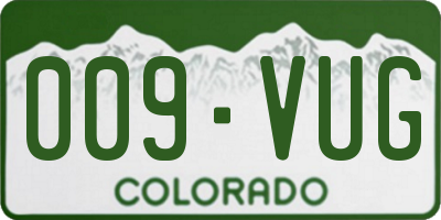 CO license plate 009VUG