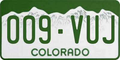 CO license plate 009VUJ