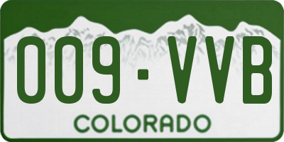 CO license plate 009VVB