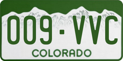 CO license plate 009VVC