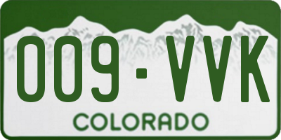 CO license plate 009VVK