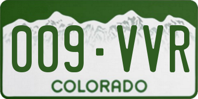 CO license plate 009VVR
